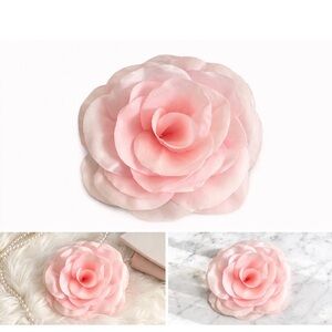 Pink silk rose pin flower - Layered Flower